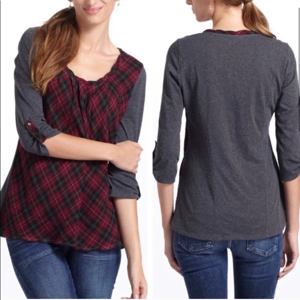 Anthropologie One September plaid top